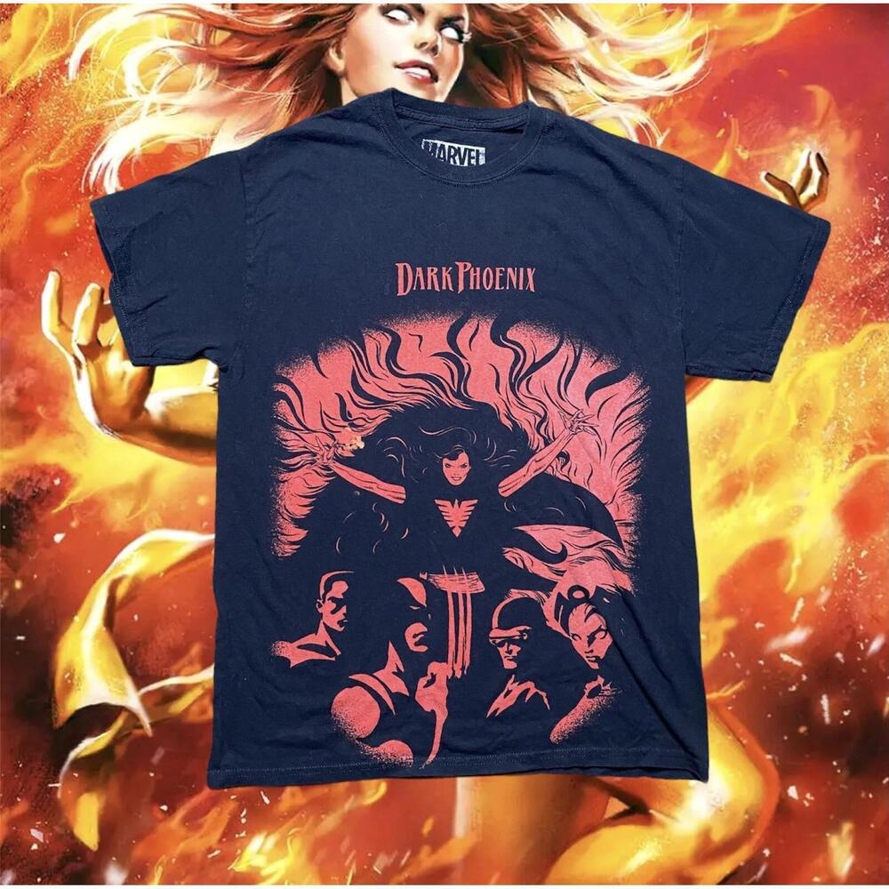 Marvel Dark Phoenix T Shirt Mens Medium Black Preowned